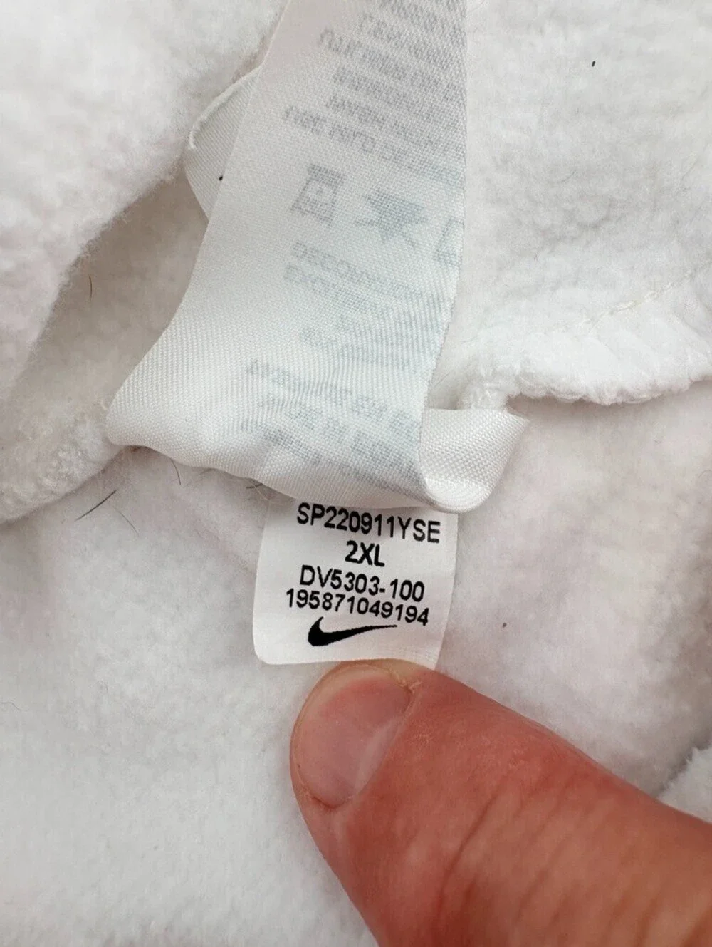 Nike Sportswear Doodleglyph Graphic White Fleece Jogger Sweatpants XXL